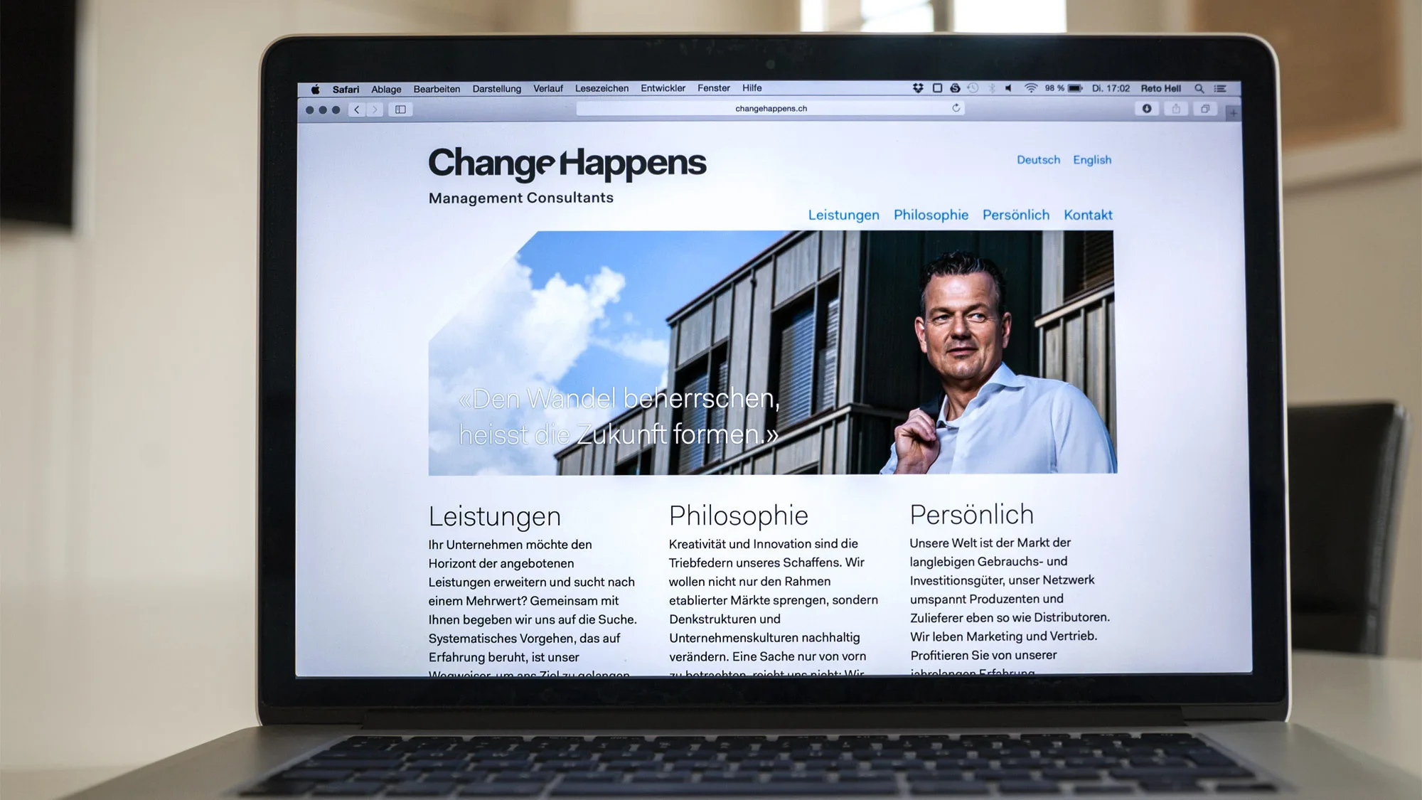 ChangeHappens Management Consultants GmbH – Website – Desktop