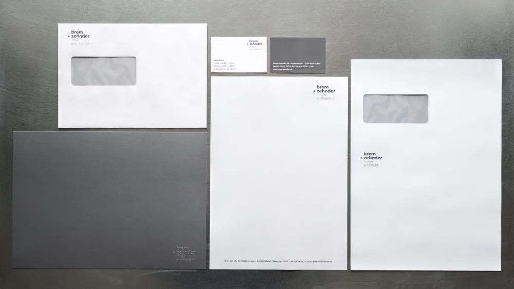Brem+Zehnder AG – Corporate Design – Geschäftsdrucksachen